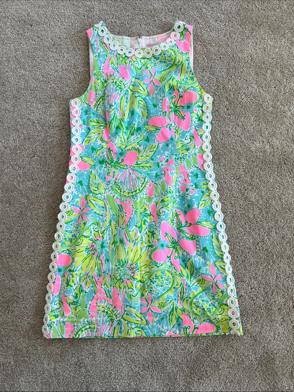 Lilly Pulitzer printed Sleeveless Floral Dress blue Pink mila coconut jungle 2